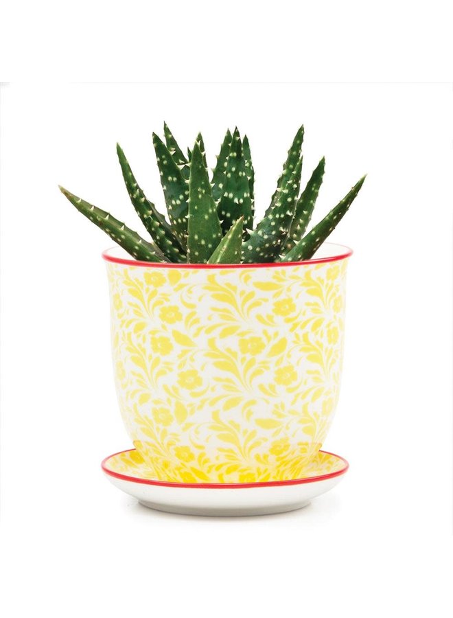 Gelbe Blume Liberte Keramik Mini Pflanzgefäße 008