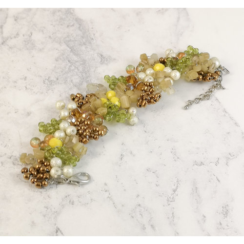 Lotus Feet Green and yellow bracelet 078 Lotus Feet Green and yellow bracelet 078