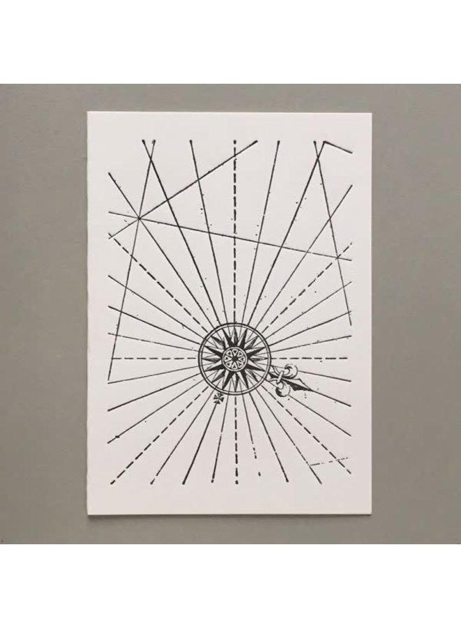 Compas hand crafted letterpress card