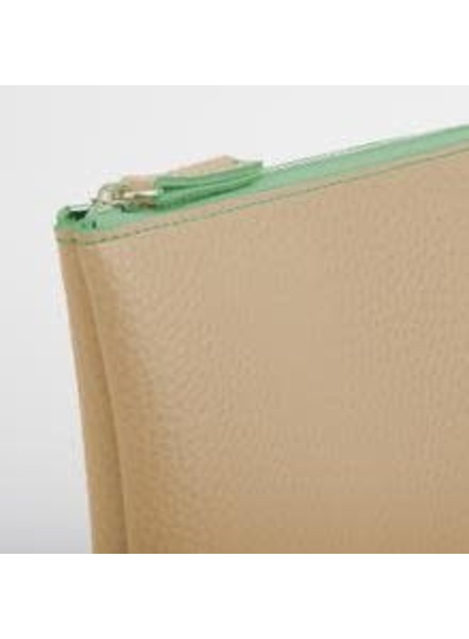 Sandy Beige Bolsa grande con cremallera 026