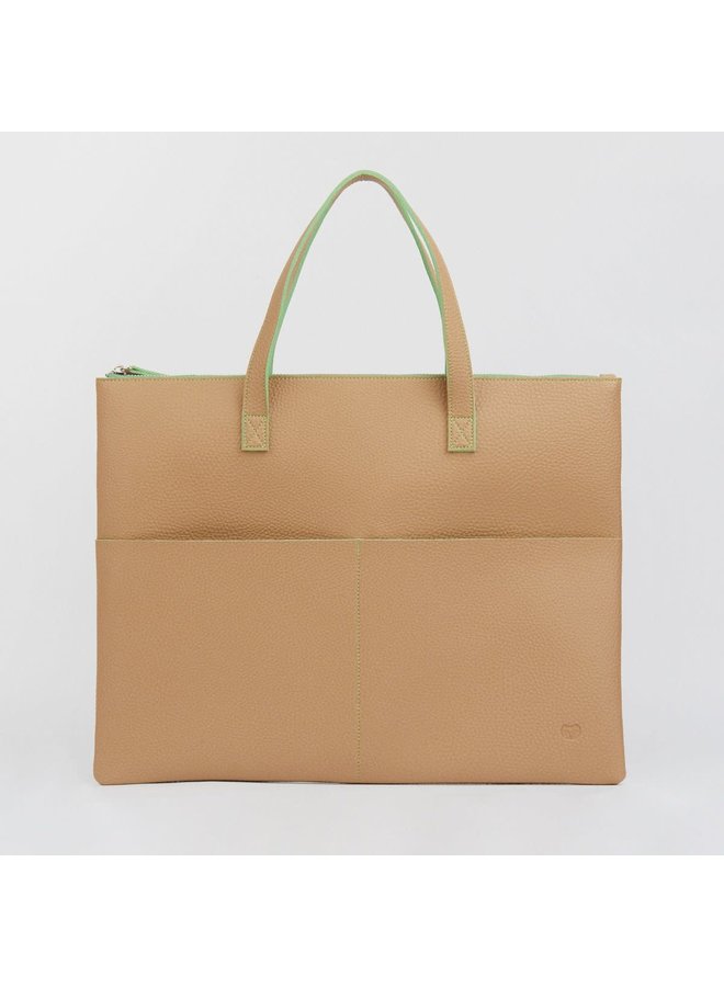 beige tote bag