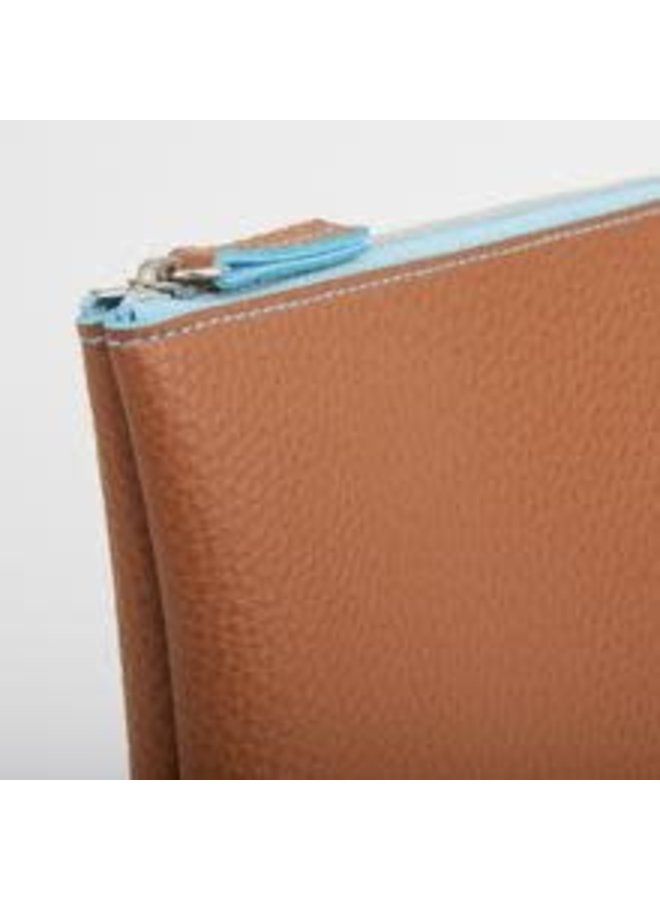 Tan Large zip pouch  025