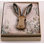 Hare embroidered brooch 075