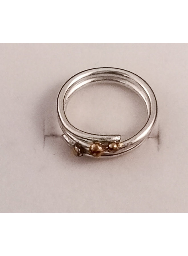 Squiggle and ball  silver ring 36