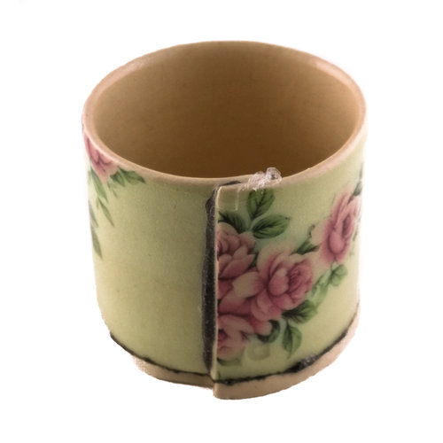 Virginia Graham Green with pink flowers tiny planter 05 Virginia Graham Green with pink flowers tiny planter 05