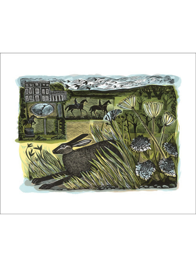 Newby Hare card by Angela Harding