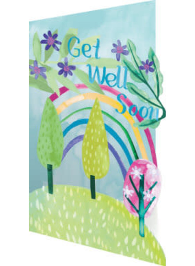 Get Well Rainbow 3D Card