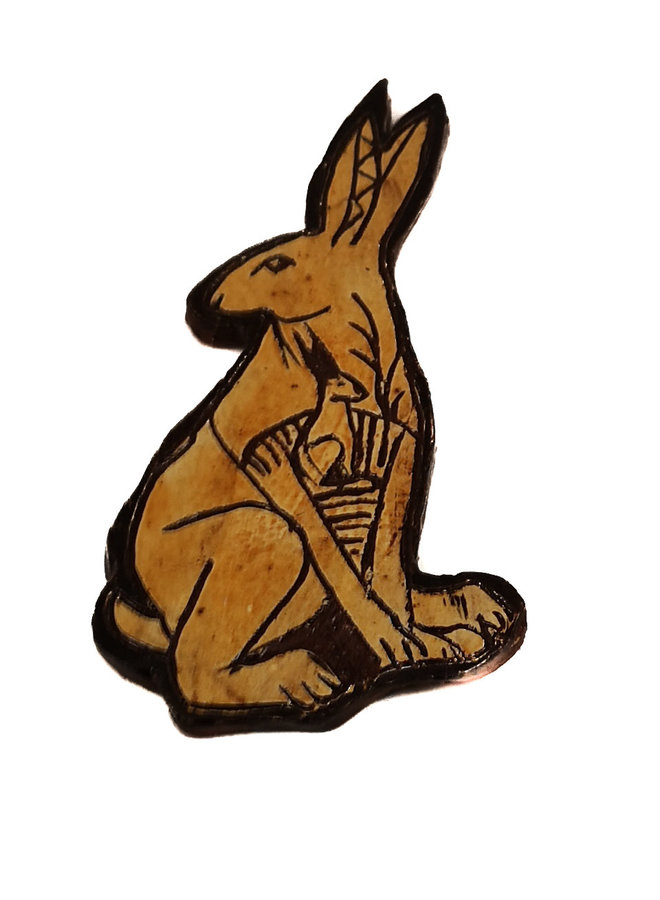 Two Hares slipware wall relief  024