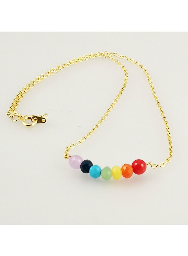 Collar sonrisa arcoiris chapado en oro 40