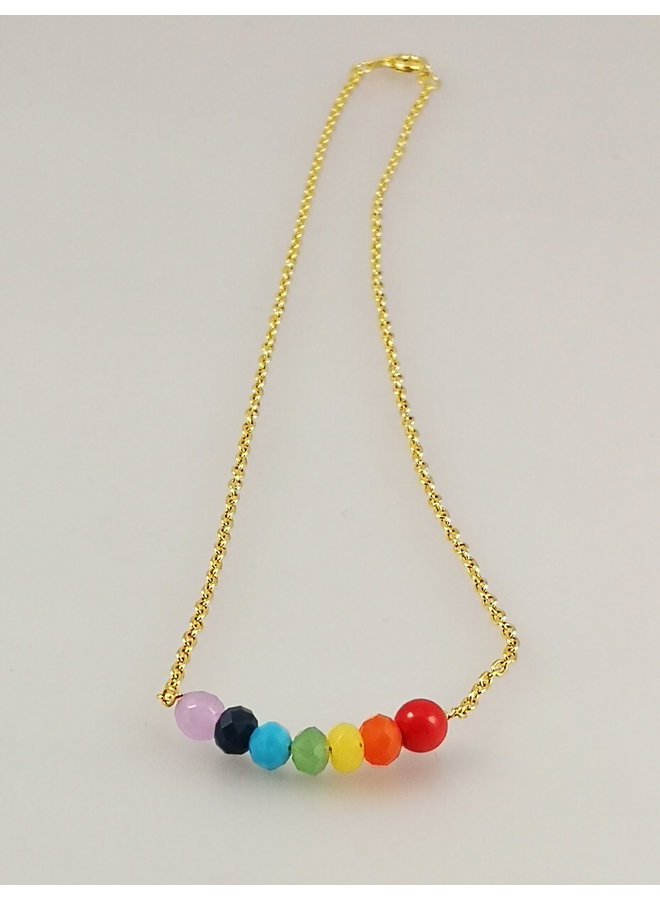 Rainbow smile gold plated necklace 40