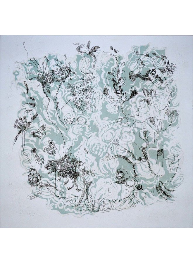 Magdalena 3 eau-forte & linogravure encadrée 06