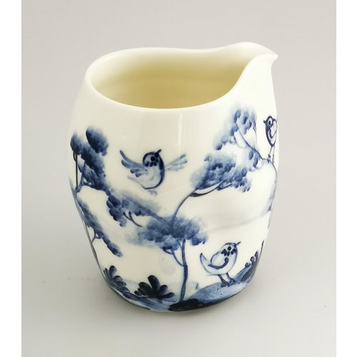 Mia Sarosi Birds singing porcelain hand painted pouring jug 035 Mia Sarosi Birds singing porcelain hand painted pouring jug 035
