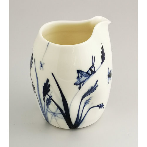 Mia Sarosi Grasshopper and Bees porcelain hand painted pouring jug 038 Mia Sarosi Grasshopper and Bees porcelain hand painted pouring jug 038