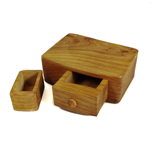 Hollytree Woodcrafts Yew Tree Wood Box - cajón simple con cajón secreto 02 Hollytree Woodcrafts Yew Tree Wood Box - cajón simple con cajón secreto 02
