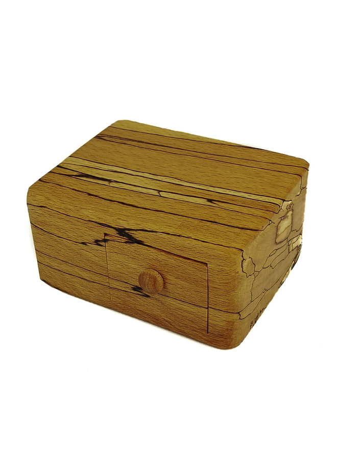 Spalted Beech Wood Box single drawer with secret drawer 04