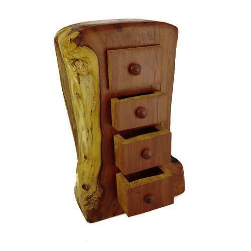 Hollytree Woodcrafts Yew Tree Tower Box cuatro cajones 12 Hollytree Woodcrafts Yew Tree Tower Box cuatro cajones 12