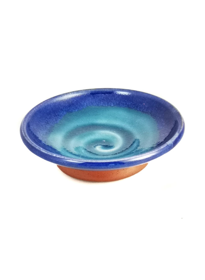 Mini Tapas dish blue swirl 042