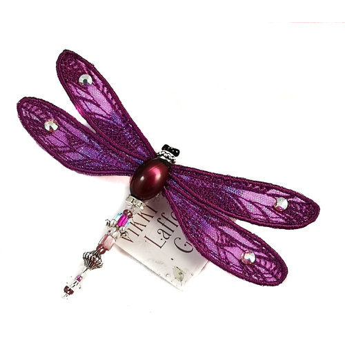 Vikki Lafford Garside Libelle broche met juwelen violet 083 Vikki Lafford Garside Libelle broche met juwelen violet 083
