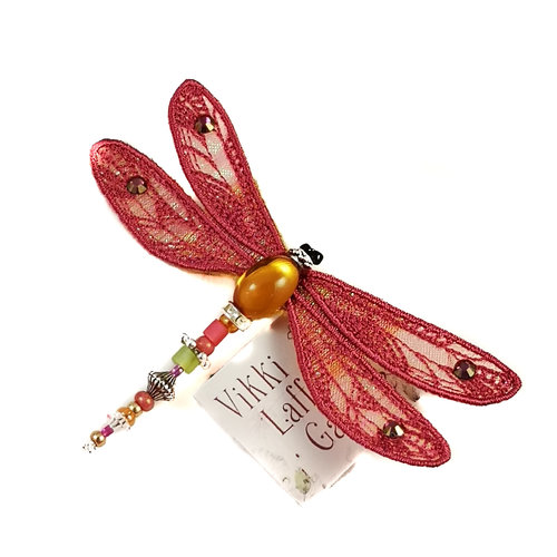 Vikki Lafford Garside Libelle broche met juwelen Sienna 085 Vikki Lafford Garside Libelle broche met juwelen Sienna 085