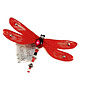 Broche bijou libellule rouge 086