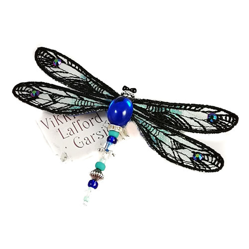 Vikki Lafford Garside Libelle juwelen broche zwart en groen 087 Vikki Lafford Garside Libelle juwelen broche zwart en groen 087