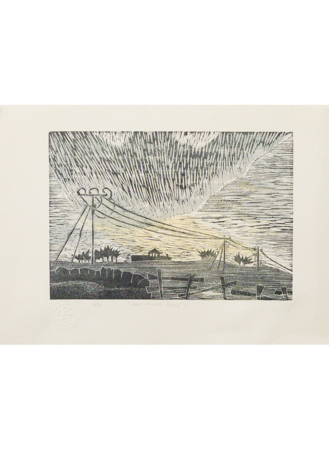 Westerlies Over Deepplay-Woodcut Unframed 027