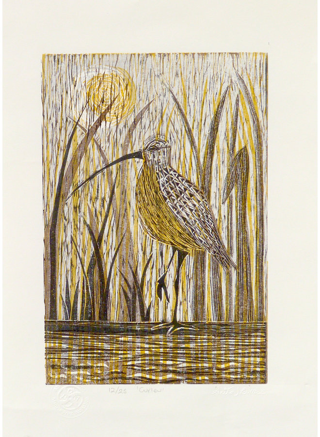 Curlew - Woodcut Unframed 030