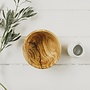Olive Wood Rounded serving bowl 039