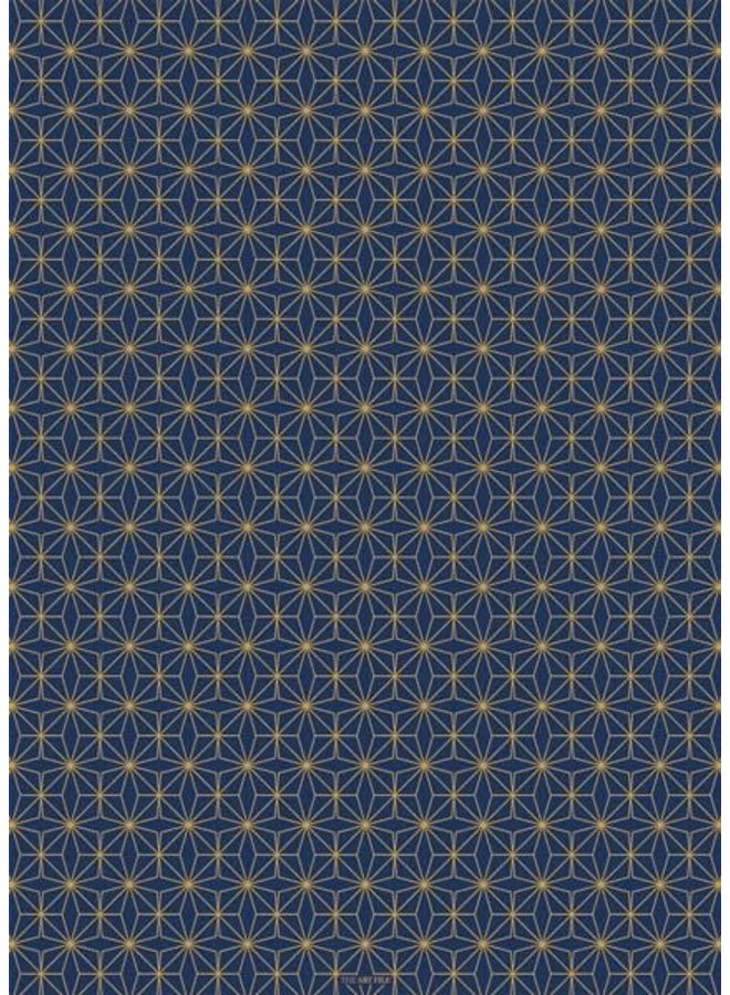 Emballage cadeau géométrique bleu foncé et or 10