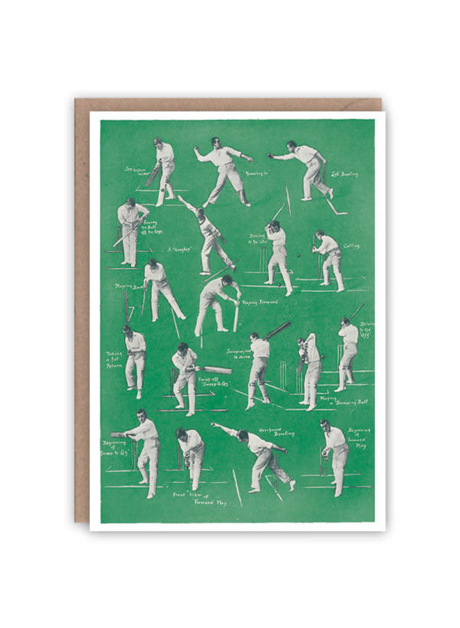 Cricket, Batting und Bowling Pattern Buchkarte