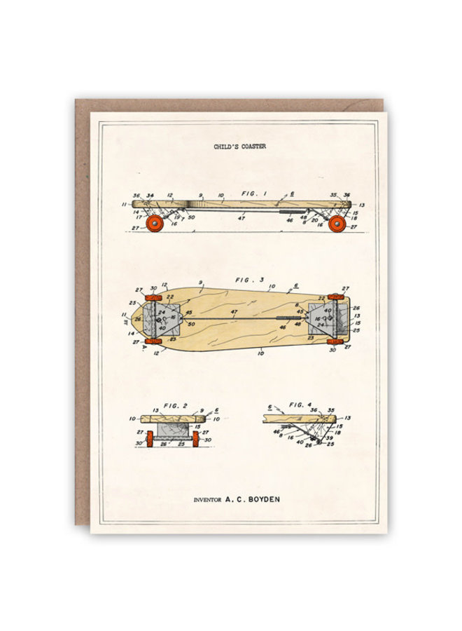 Carte de livre de modèle de planche à roulettes