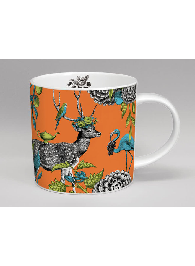 Menagerie Deer large orange mug 07