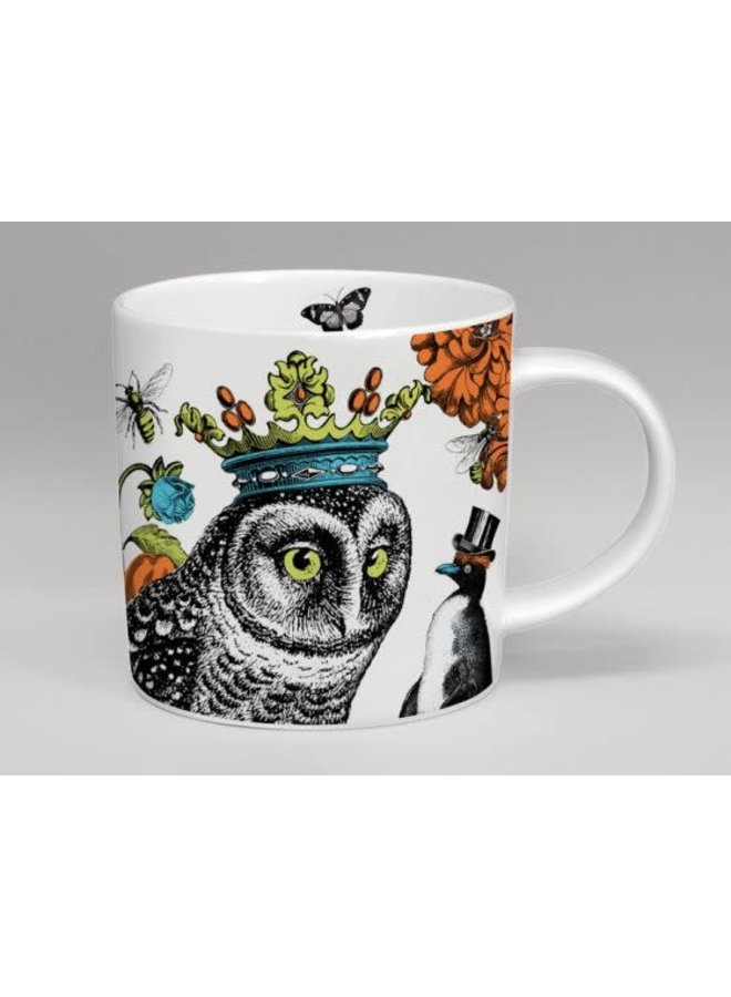 Menangerie Owl Hoot großer weißer Becher 152