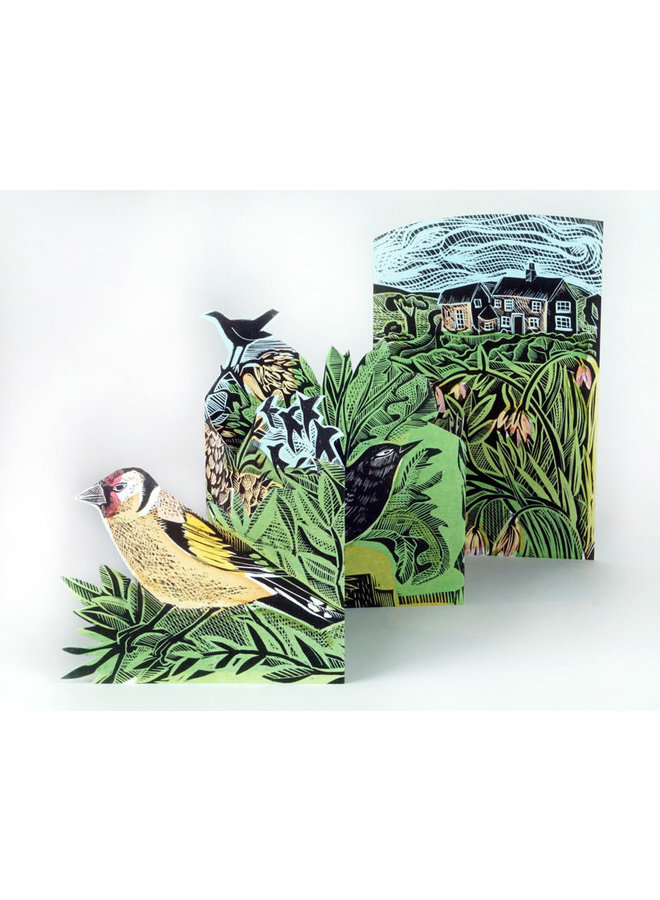 Garden Birds 3D-kort av Angela Harding