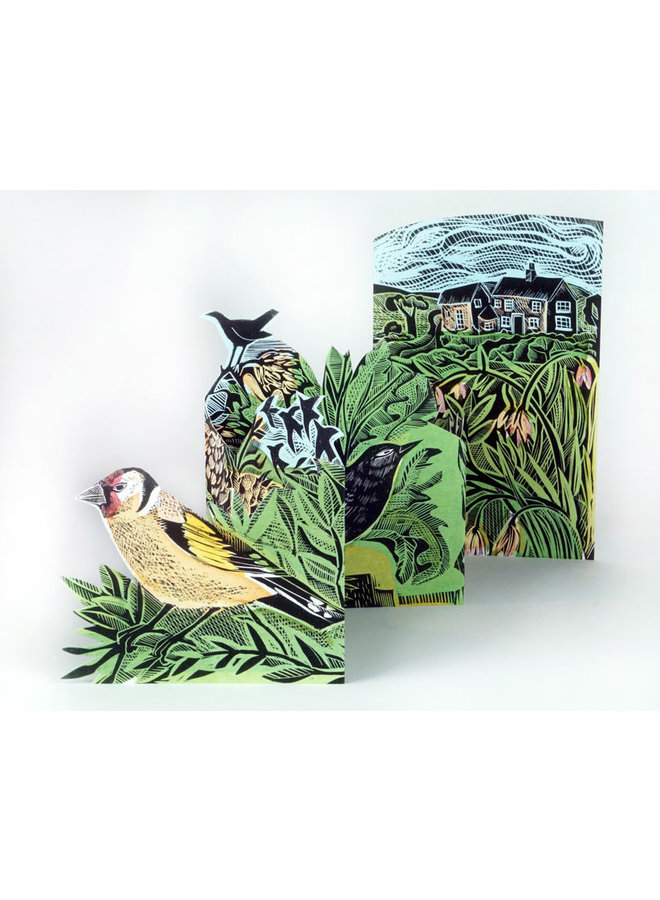 Garden Birds 3D card by Angela Harding