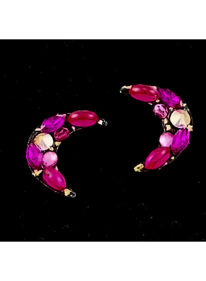 Crescent Purple stud Earrings 198
