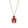 Lobster necklace hand painted with gold 086