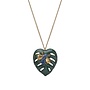 Palm Leaf with Bug necklace hand painted 091