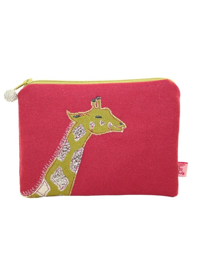 Giraffe embroydered coin purse Raspberry 433