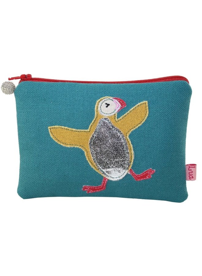 Puffin embroydered coin purse Marine  432