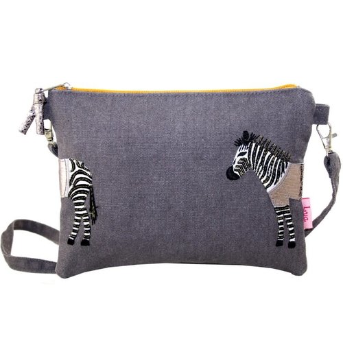 LUA Minibolso Zebra Applique con asa gris / blanco 400 LUA Minibolso Zebra Applique con asa gris / blanco 400