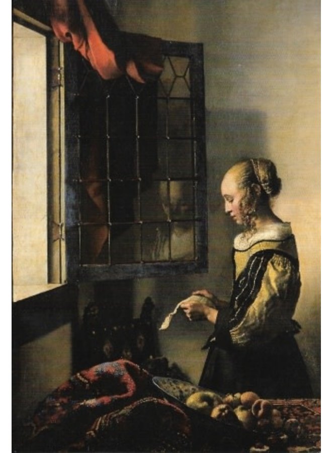 Fille lisant une lettre de Vermeer carte 140x 180 mm