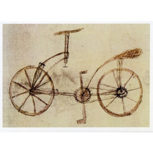 Artists Cards Bicicleta Diseño 1493 de Da Vinci 180 x 140 mm tarjeta Artists Cards Bicicleta Diseño 1493 de Da Vinci 180 x 140 mm tarjeta