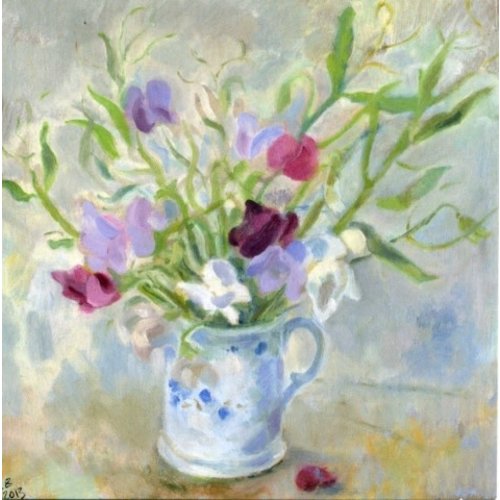Artists Cards Septiembre Sweet Peas de Lindsay Bartholomew tarjeta de 140 x 140 mm Artists Cards Septiembre Sweet Peas de Lindsay Bartholomew tarjeta de 140 x 140 mm