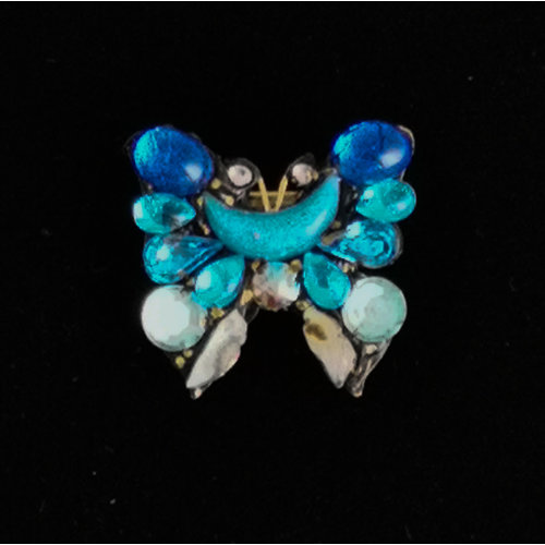 Annie Sherburne Kleine broche met blauwe vleugelvlinder 214 Annie Sherburne Kleine broche met blauwe vleugelvlinder 214