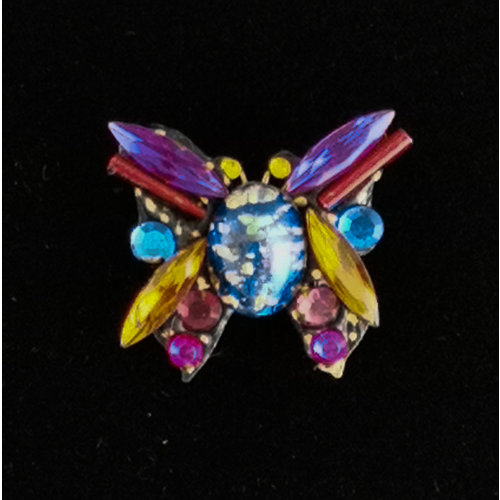 Annie Sherburne Kleine broche met paarse vleugelvlinder 213 Annie Sherburne Kleine broche met paarse vleugelvlinder 213