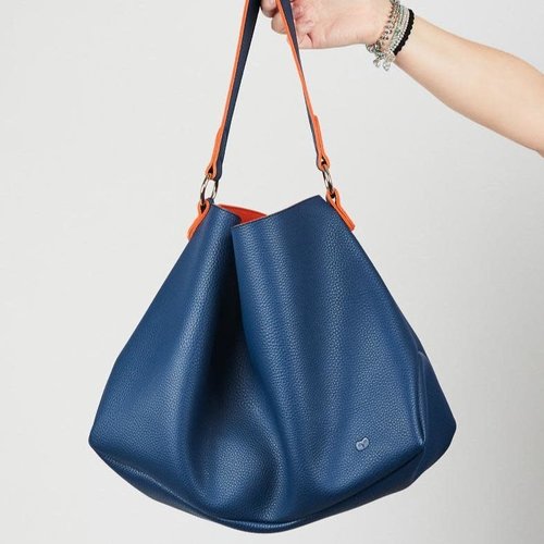 goodeehoo Bolso Slouch Azul Marino y Naranja 045 goodeehoo Bolso Slouch Azul Marino y Naranja 045