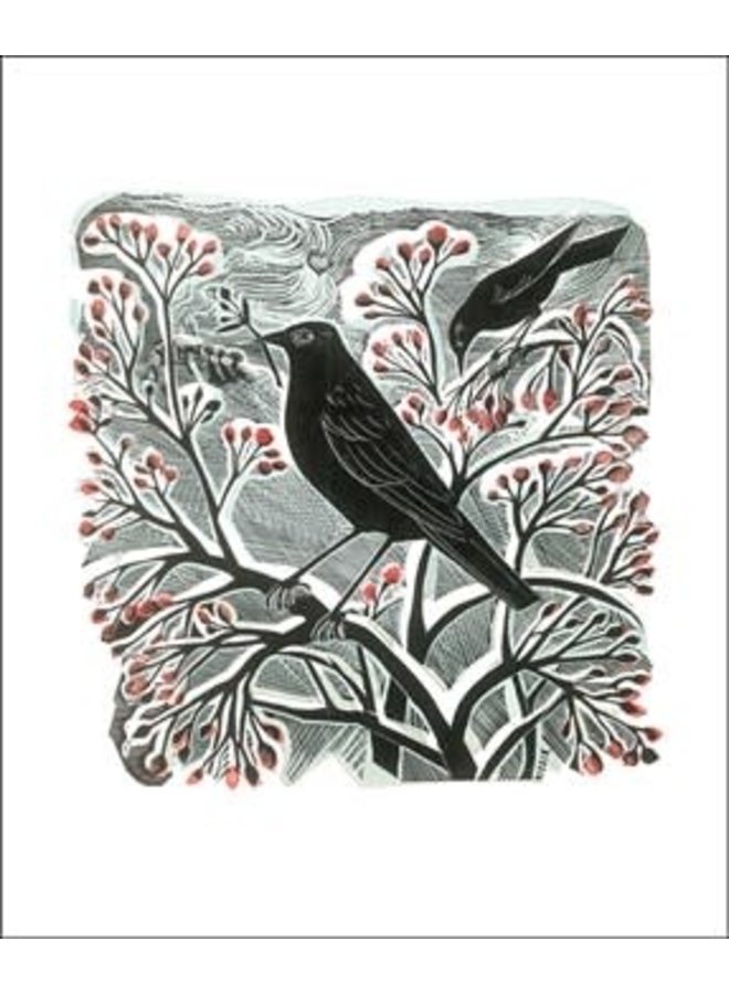 Blackbirds and Berries av Angela Harding