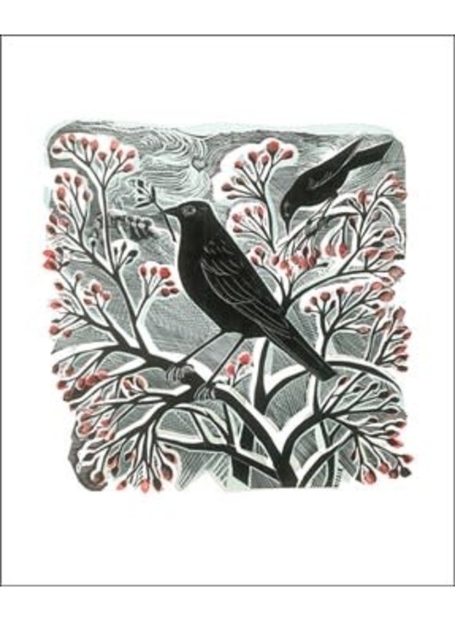 Blackbirds and Berries by Angela Harding