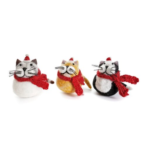 Amica Accessories Fat Cat zwart, grijs, gembervilt decoratie 127 per stuk Amica Accessories Fat Cat zwart, grijs, gembervilt decoratie 127 per stuk
